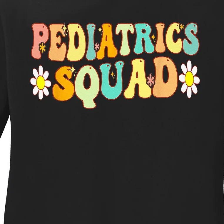 Pediatric Nurse Future Nurse Nurse Life Nursing Retro Groovy Ladies Long Sleeve Shirt