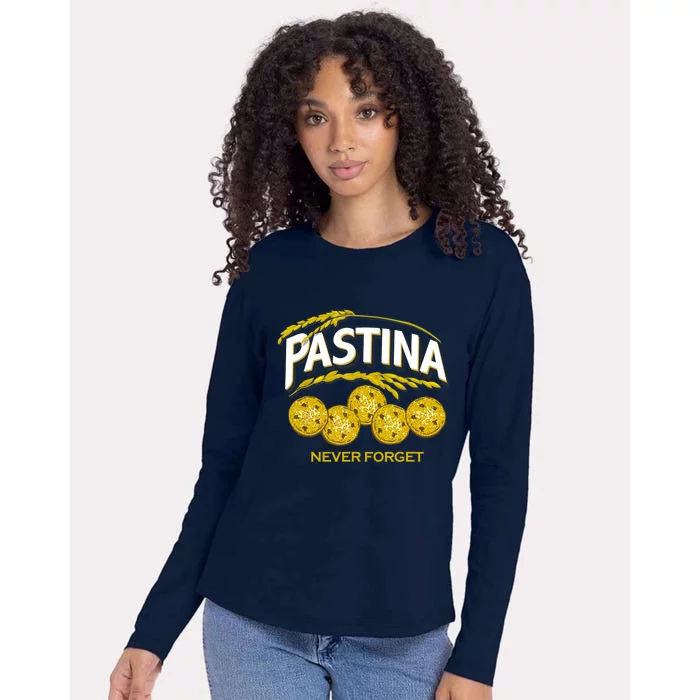 Pastina Never Forget Funny Food Lover Womens Cotton Relaxed Long Sleeve T-Shirt