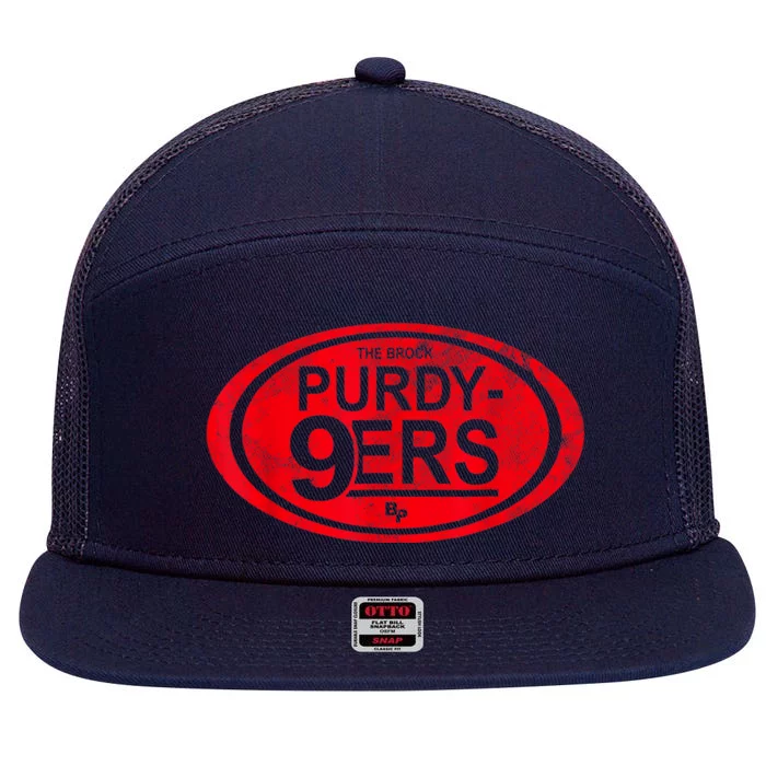 Purdy Niners Funny San Francisco Football 7 Panel Mesh Trucker Snapback Hat