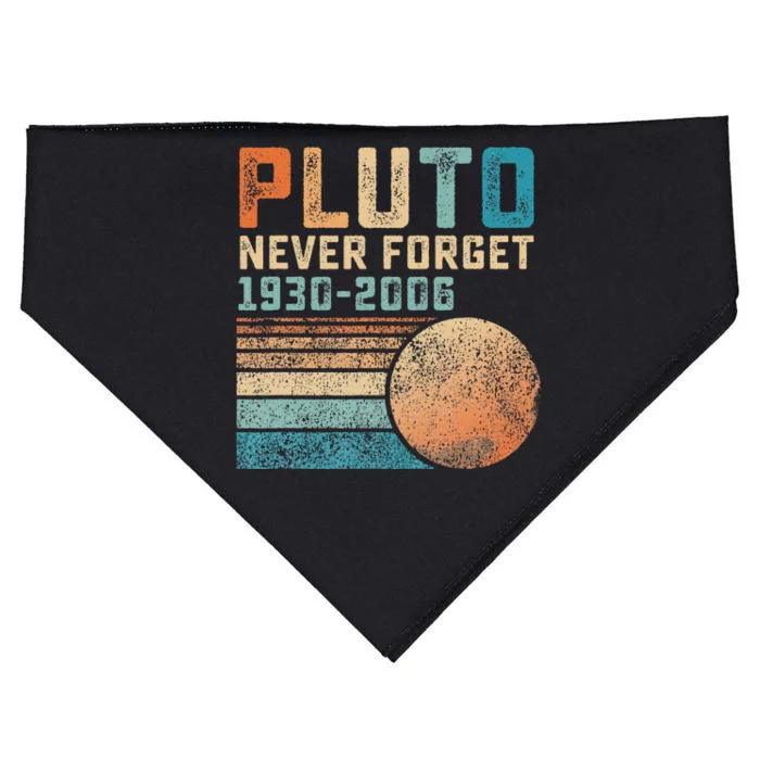 Pluto Never Forget Funny Astronomy Space Science USA-Made Doggie Bandana