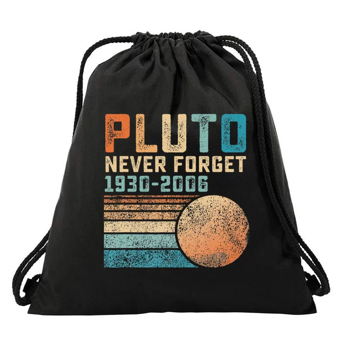 Pluto Never Forget Funny Astronomy Space Science Drawstring Bag