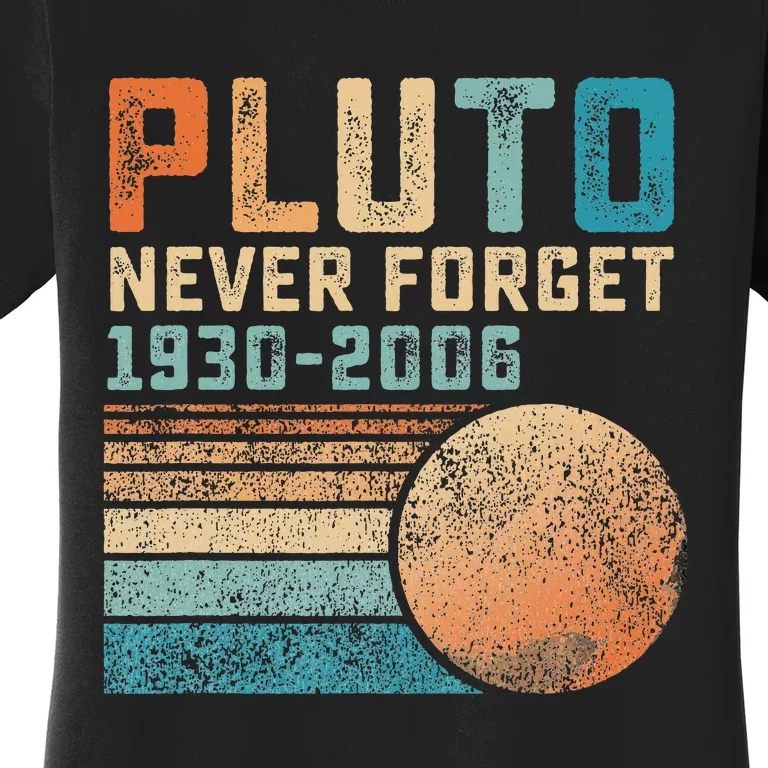 Pluto Never Forget Funny Astronomy Space Science Women's T-Shirt