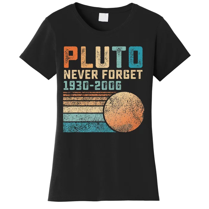 Pluto Never Forget Funny Astronomy Space Science Women's T-Shirt