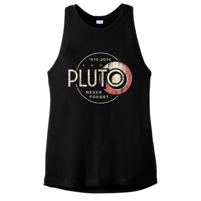 Pluto Never Forget Funny Pluto Pluto Lover Pluto Ladies Tri-Blend Wicking Tank