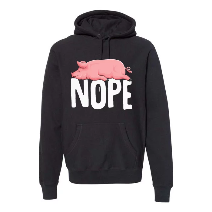 Pig Nope Farmer Swine Women Premium Hoodie