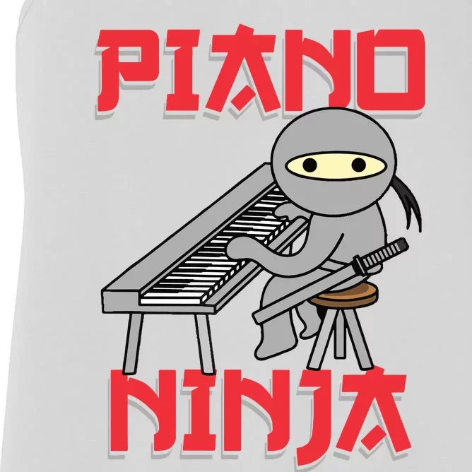 Piano Ninja Funny Keyboard Player Pianist Gift Women's Racerback Tank