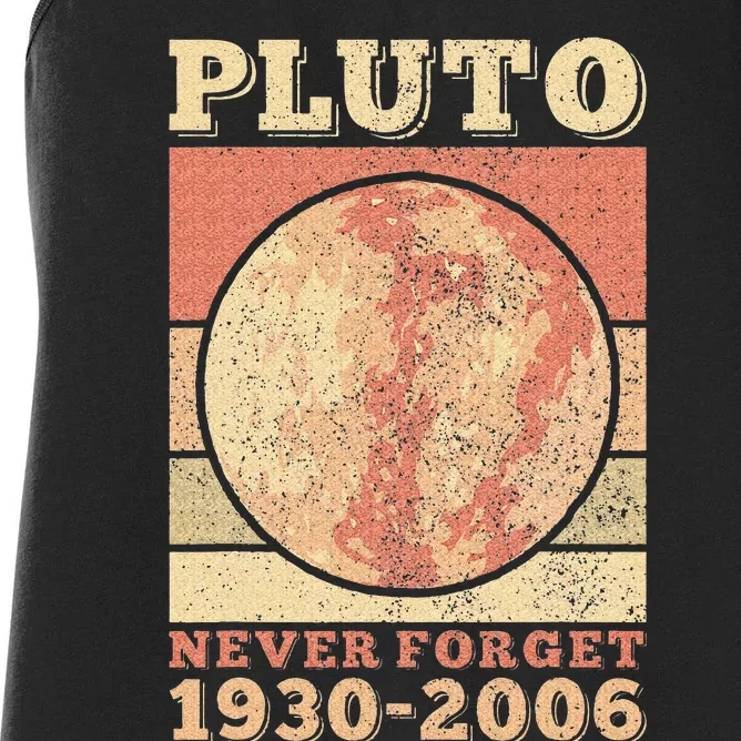 Pluto Never Forget Space Science Astronomy Women's Racerback Tank