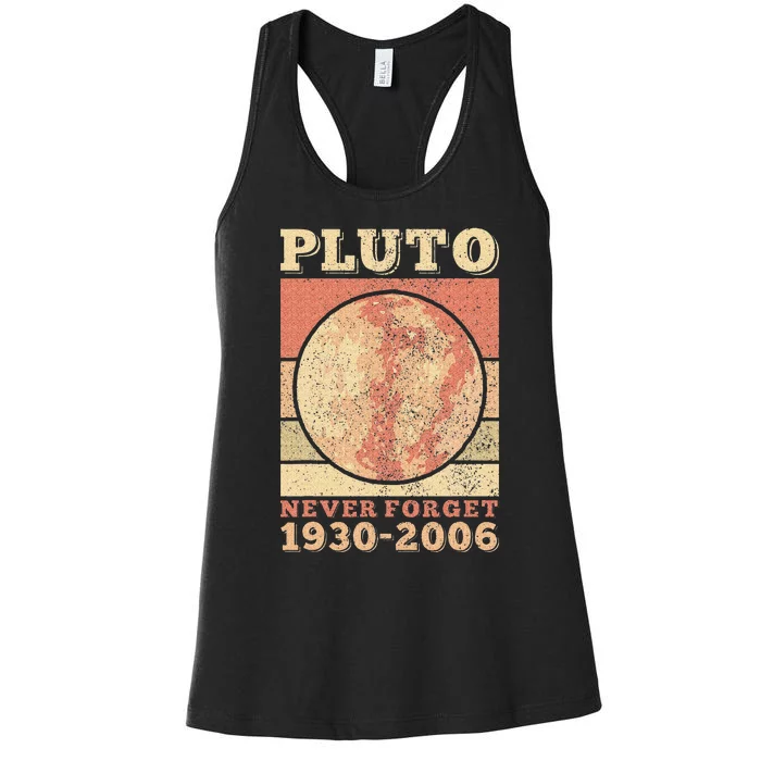 Pluto Never Forget Space Science Astronomy Women's Racerback Tank