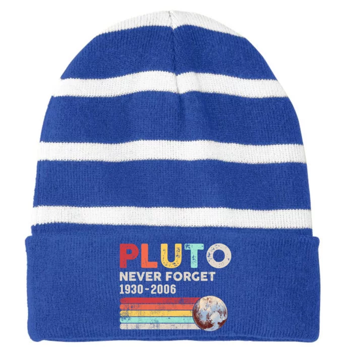 Pluto Never Forget 1930 Funny Gift 2006 Funny Gift Striped Beanie with Solid Band