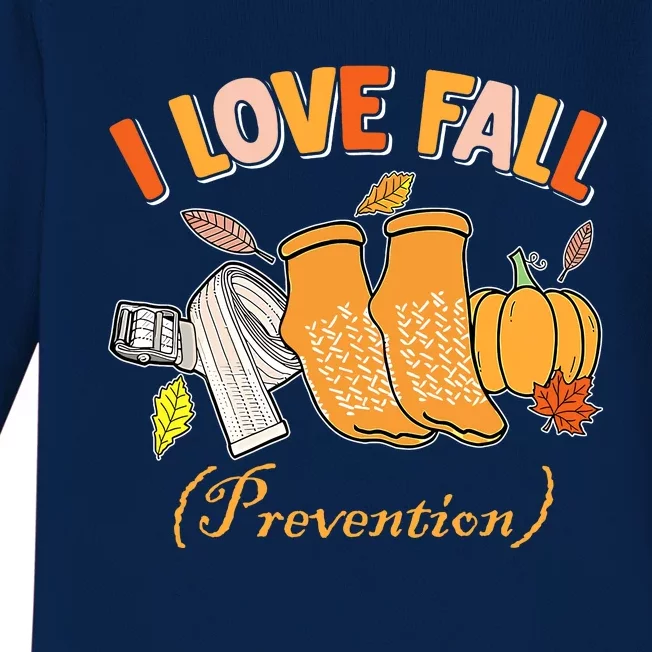 Pt Nurse Fall I Love Fall Prevention Fall Physical Therapy Baby Long Sleeve Bodysuit