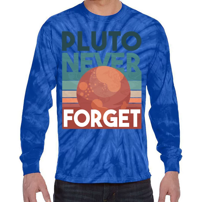 Pluto Never Forget Gift Astrology Gift Tie-Dye Long Sleeve Shirt