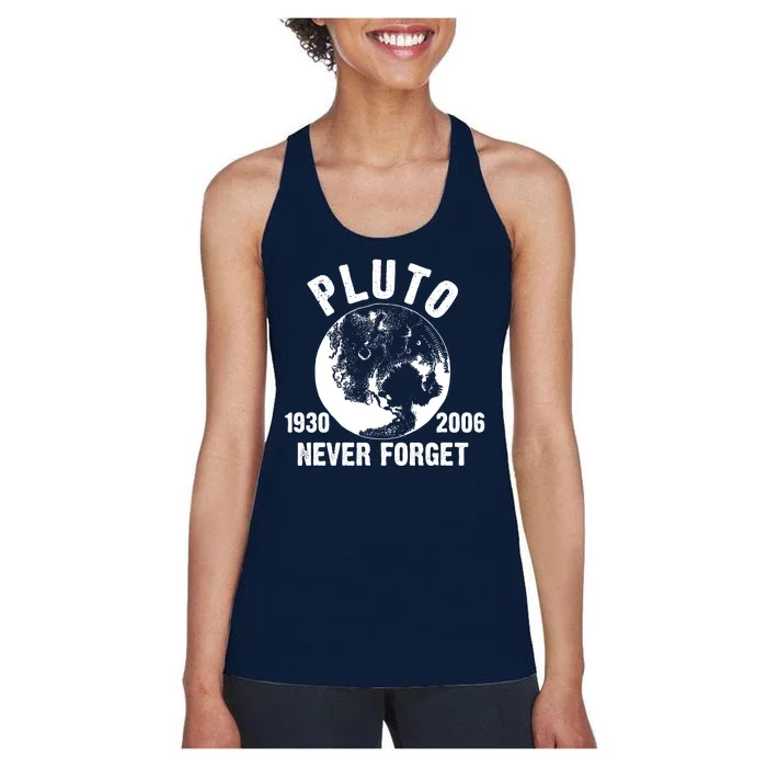 Pluto Never Forget 1930/2006 Women's Racerback Tank