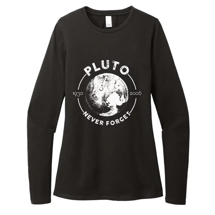 Pluto Never Forget 1930 2006 Planet Space Science Astronomy Womens CVC Long Sleeve Shirt