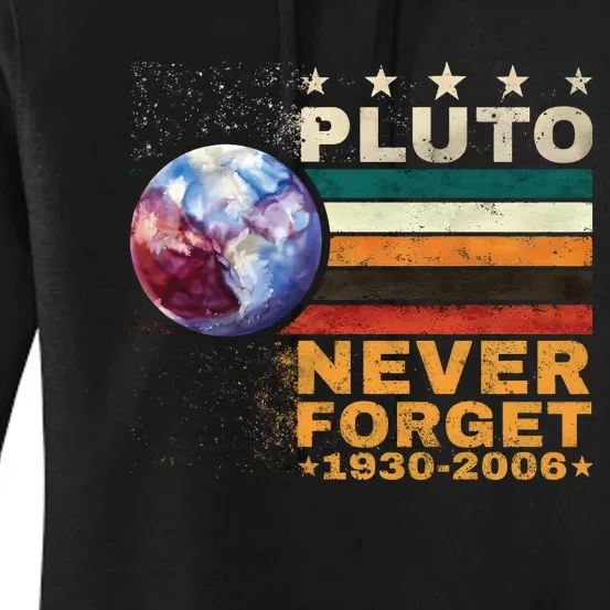 Pluto Never Forget Pluto Astronomy Women's Pullover Hoodie