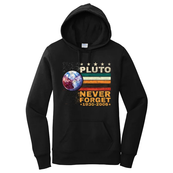 Pluto Never Forget Pluto Astronomy Women's Pullover Hoodie