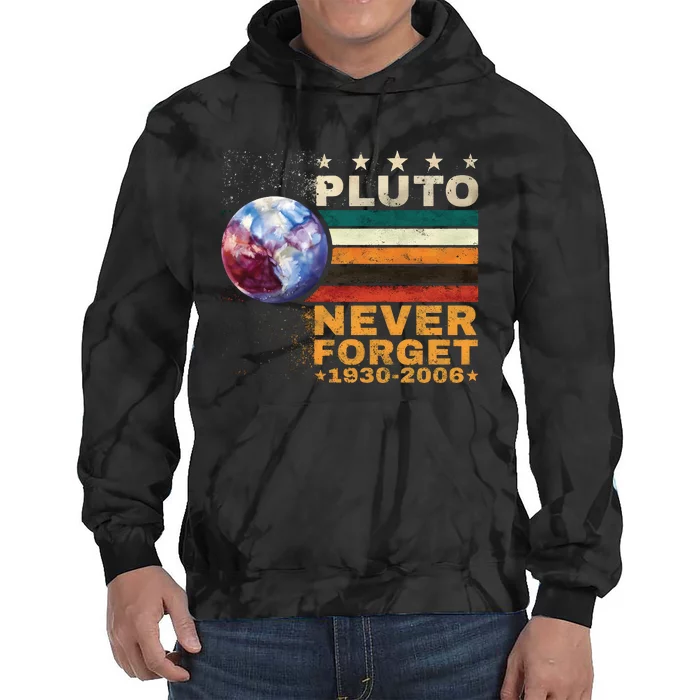 Pluto Never Forget Pluto Astronomy Tie Dye Hoodie