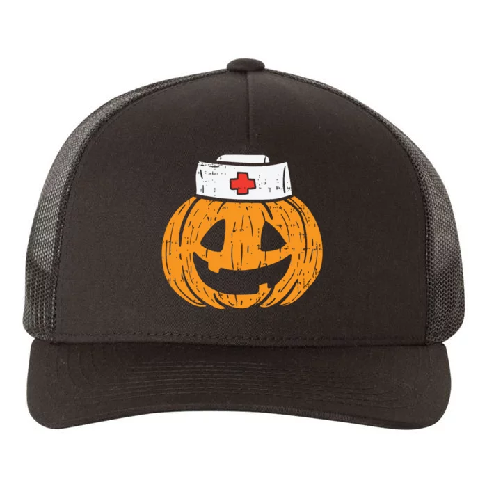 Pumpkin Nurse Funny Scary Halloween Costume Rn Cna Icu Girl Yupoong Adult 5-Panel Trucker Hat