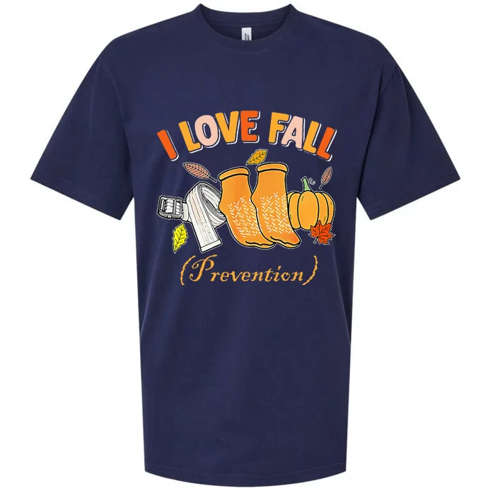 Pt Nurse Fall I Love Fall Prevention Fall Physical Therapy Sueded Cloud Jersey T-Shirt