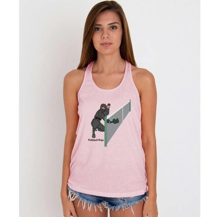 Pickleball Ninja, Fun Pickleball, Pickleball For Life Women's Knotted Racerback Tank