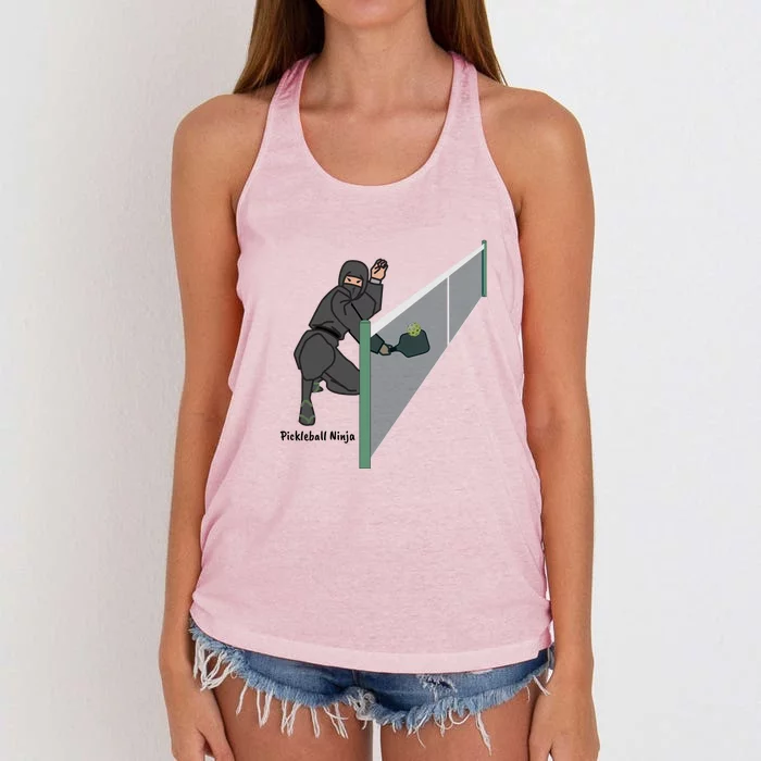 Pickleball Ninja, Fun Pickleball, Pickleball For Life Women's Knotted Racerback Tank