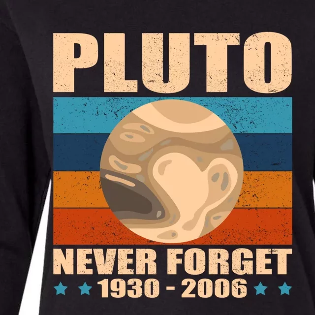 Pluto Never Forget Old Planet Dwarf Planet Great Gift Womens Cotton Relaxed Long Sleeve T-Shirt