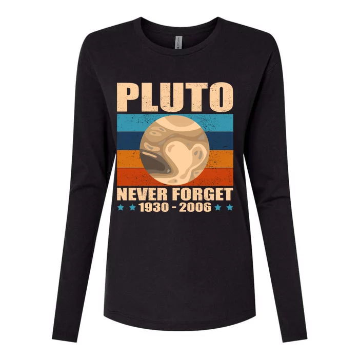 Pluto Never Forget Old Planet Dwarf Planet Great Gift Womens Cotton Relaxed Long Sleeve T-Shirt