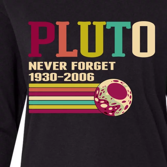 Pluto Never Forget 19302006 Solar System Planet Womens Cotton Relaxed Long Sleeve T-Shirt