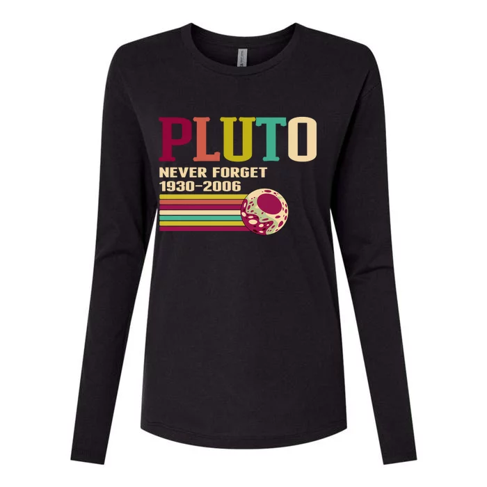 Pluto Never Forget 19302006 Solar System Planet Womens Cotton Relaxed Long Sleeve T-Shirt