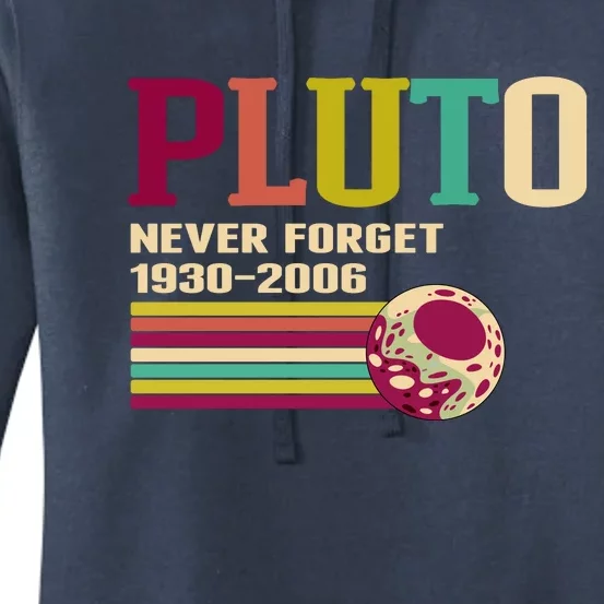 Pluto Never Forget 19302006 Solar System Planet Women's Pullover Hoodie