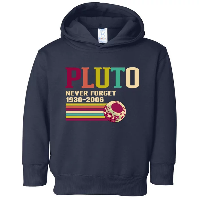 Pluto Never Forget 19302006 Solar System Planet Toddler Hoodie