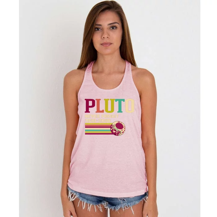 Pluto Never Forget 19302006 Solar System Planet Women's Knotted Racerback Tank