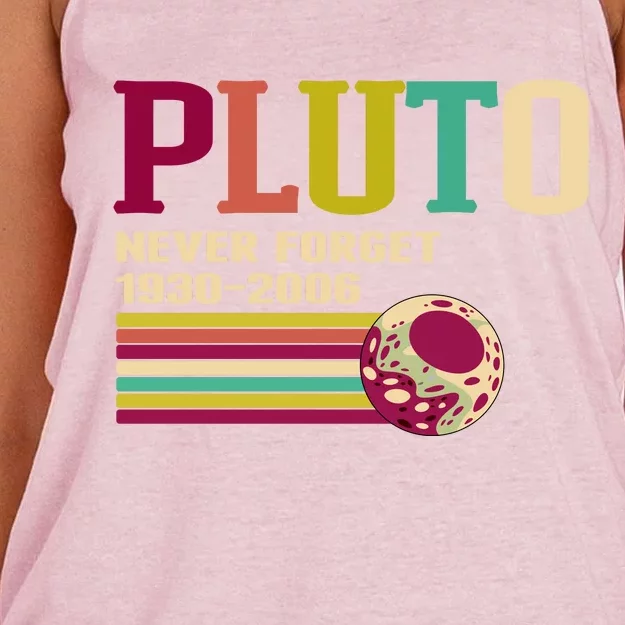 Pluto Never Forget 19302006 Solar System Planet Women's Knotted Racerback Tank