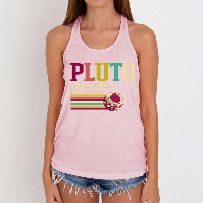 Pluto Never Forget 19302006 Solar System Planet Women's Knotted Racerback Tank