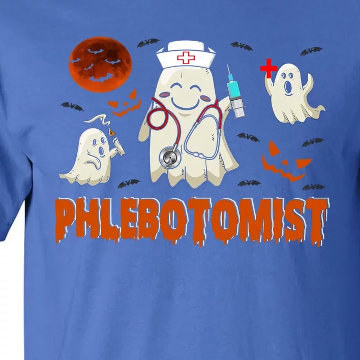 Phlebotomist Nurse Funny Boo Ghost Nurse Squad Halloween Cute Gift Tall T-Shirt