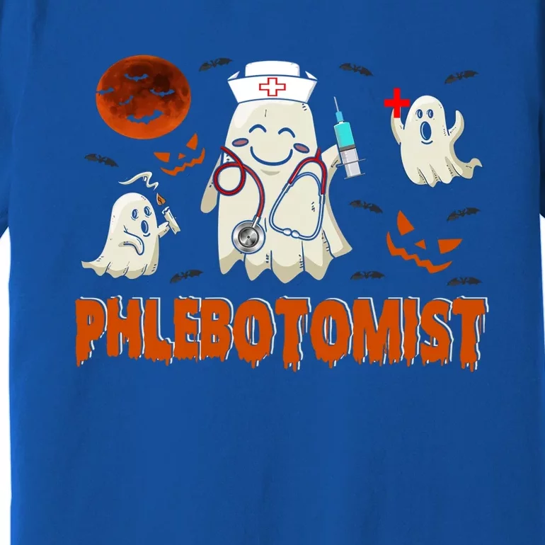 Phlebotomist Nurse Funny Boo Ghost Nurse Squad Halloween Cute Gift Premium T-Shirt