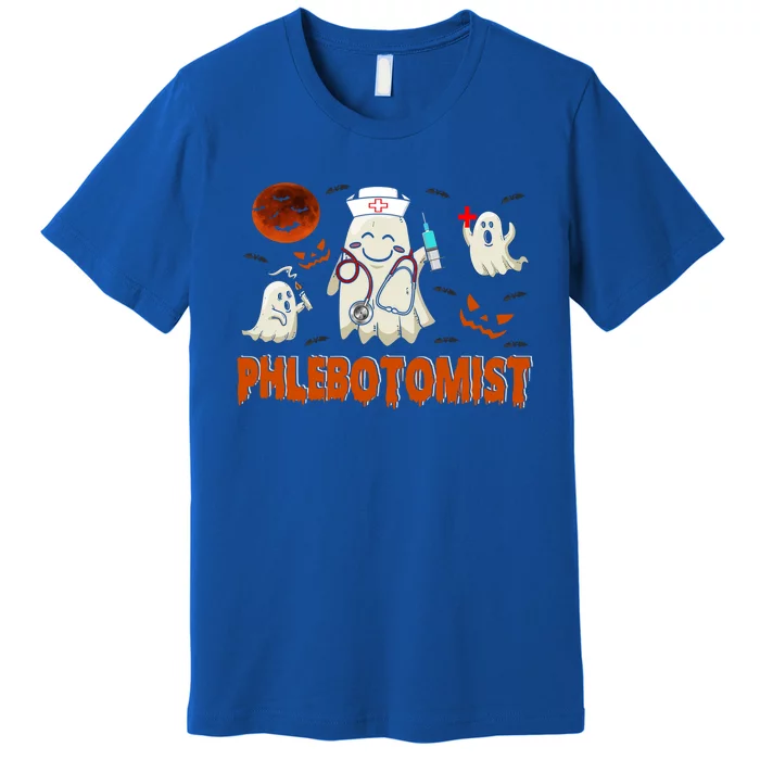 Phlebotomist Nurse Funny Boo Ghost Nurse Squad Halloween Cute Gift Premium T-Shirt