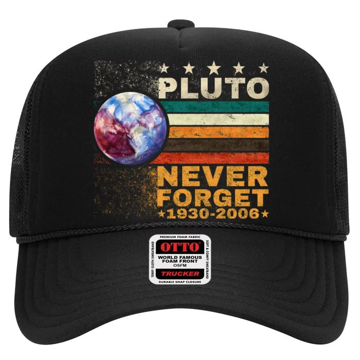 PLUTO NEVER FORGET High Crown Mesh Trucker Hat