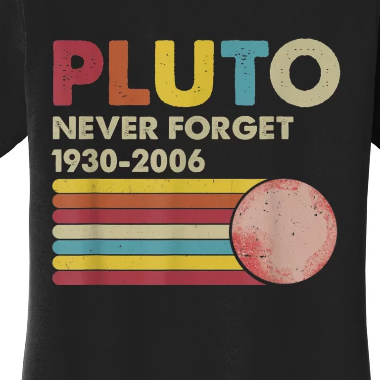 Pluto Never Forget Shirt. Retro Style Funny Space, Science Women's T-Shirt