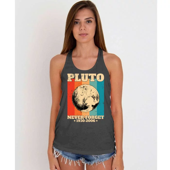 Pluto Never Forget 1930 2006 Women's Knotted Racerback Tank