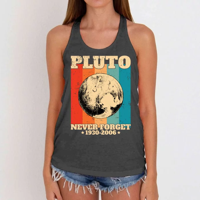 Pluto Never Forget 1930 2006 Women's Knotted Racerback Tank