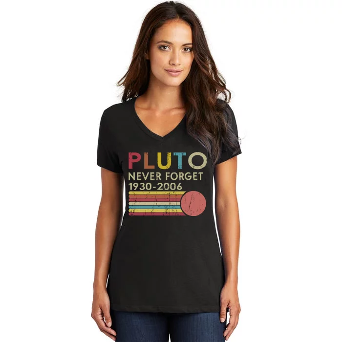 Pluto Never Forget 1930 Women's V-Neck T-Shirt