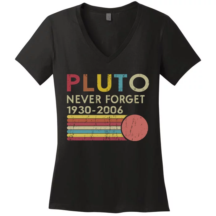 Pluto Never Forget 1930 Women's V-Neck T-Shirt