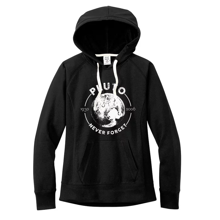 Pluto Never Forget 1930 2006 Planet Space Science Astronomy Women's Fleece Hoodie