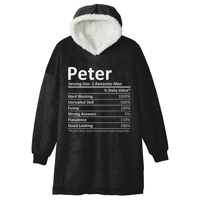 PETER Nutrition Funny Birthday Personalized Name Gift Idea Hooded Wearable Blanket