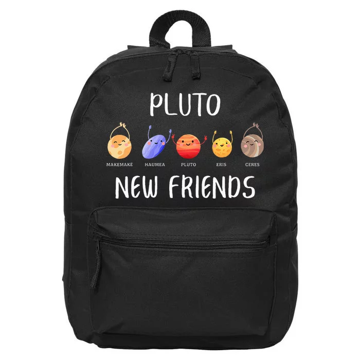 Pluto New Friends Dwarf Planets Funny Astronomy Science 16 in Basic Backpack