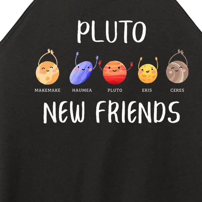 Pluto New Friends Dwarf Planets Funny Astronomy Science Women’s Perfect Tri Rocker Tank