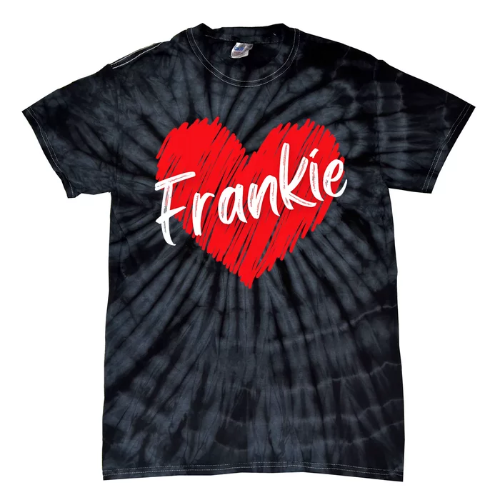 Personalized Name Frankie I Love Frankie Heart Vintage Tie-Dye T-Shirt