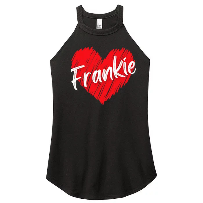 Personalized Name Frankie I Love Frankie Heart Vintage Women’s Perfect Tri Rocker Tank