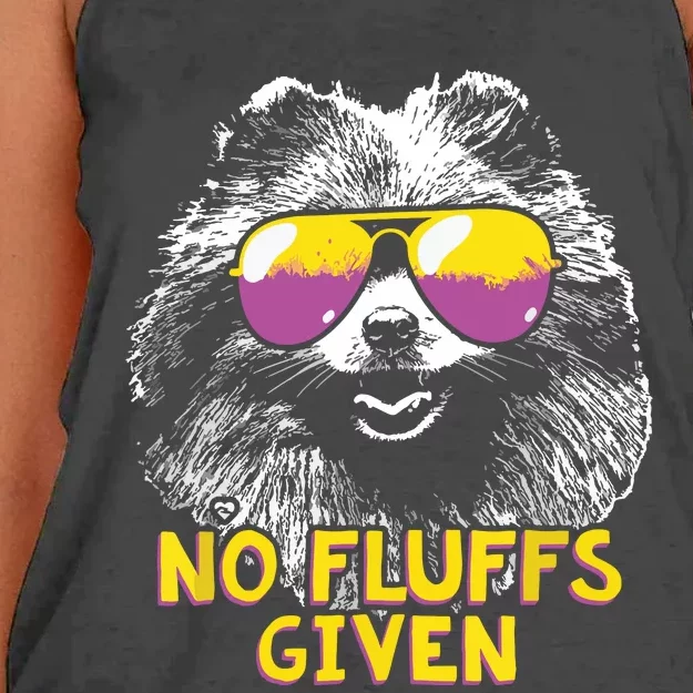 Pomeranian No Fluffs Funny Women's Knotted Racerback Tank