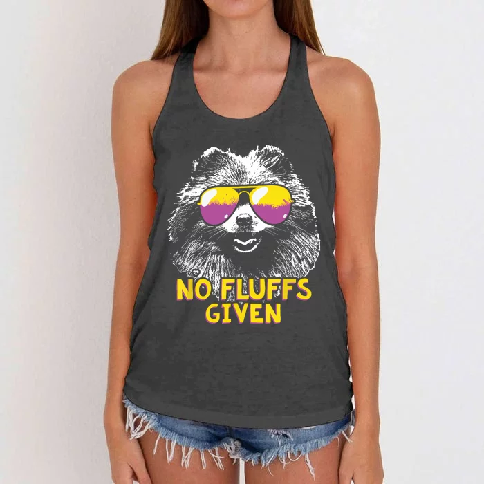 Pomeranian No Fluffs Funny Women's Knotted Racerback Tank